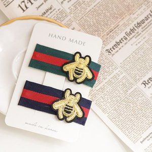 2 pc Embroidered Honeybee Hairpin *Price is firm*